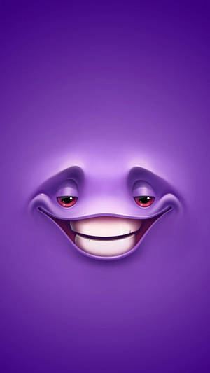Purple Grinning Cartoon Face