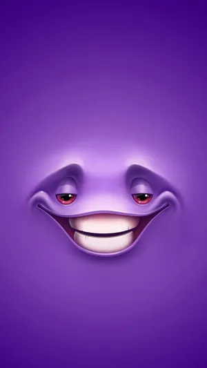 Purple Grinning Cartoon Face Wallpaper