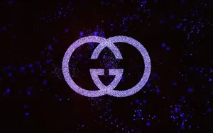 Purple Gucci Emblem Black Background Wallpaper