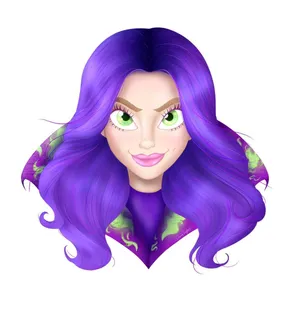 Purple-haired Mal Descendants Art Wallpaper