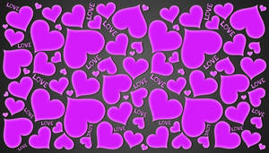 Purple Hearts Small And Big Love Wallpaper