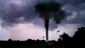 Purple Hued Tornado Storm Wallpaper
