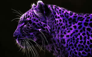 Purple Landscape Cool Jungle Leopard Wallpaper