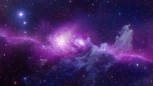 Purple Light In Galaxy Background Wallpaper