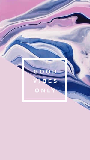 Purple Marble Good Vibes Only Wallpaper