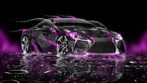 Purple Neon Car Wallpaper