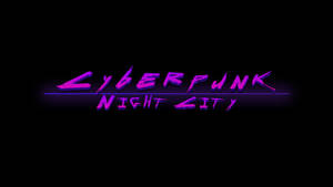 Purple Night City Cyberpunk Desktop Wallpaper