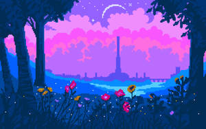 Purple Night Pixel Art