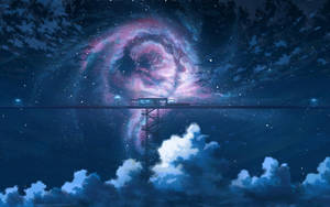 Purple Night Sky Aesthetic Art Desktop Wallpaper