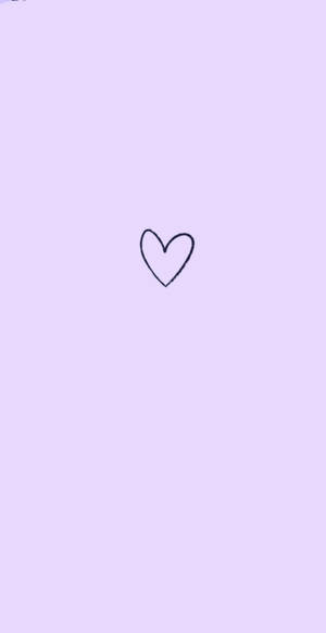 Purple Pastel Aesthetic Black Heart Wallpaper