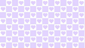 Purple Pastel Aesthetic Checkers Hearts Wallpaper