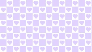 Purple Pastel Aesthetic Checkers Hearts Wallpaper