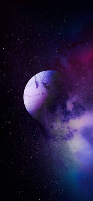 Purple Planet In Space Iphone Wallpaper