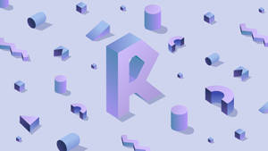 Purple Retro R Alphabet Wallpaper