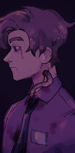 Purple Toned Profile Artworkof Michael Afton Wallpaper