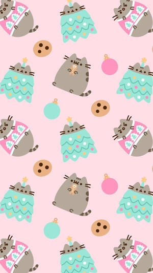 Pusheen Cat Cookie Iphone Wallpaper