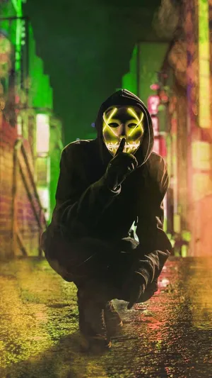 Put On A Neon Mask And Let The Wild Night Begin Wallpaper