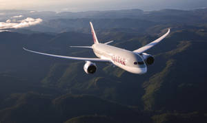 Qatar Airlines Flying Hd Plane Wallpaper
