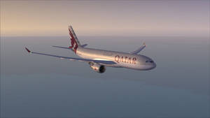 Qatar Airways Plane Breaking The Wind Wallpaper