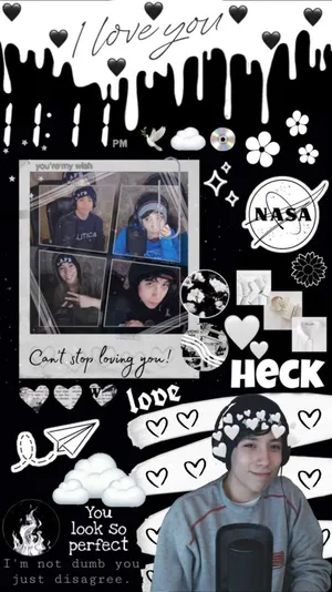 Quackity With Texts And Stickers Wallpaper