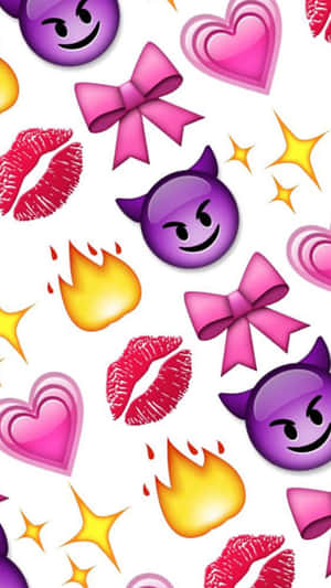 Queen Girly Cute Emoji Pattern Wallpaper