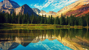 Quiet Mountain Lake Landscape Wallpaper