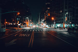 Quiet Street New York City Night Wallpaper