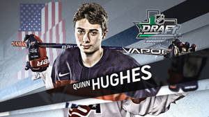 Quinn Hughes In Action During Nhl Draft 2018 Wallpaper