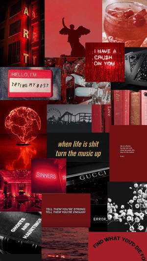 Quotes On Vibrant Red Aesthetic Iphone Wallpaper