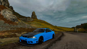 R33 Gtr Light Blue Black Wallpaper