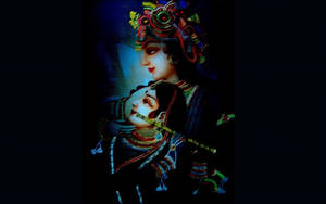 Radha Krishna 3d Colorful Garments Wallpaper