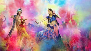 Radha Krishna Serial Colorful Wallpaper