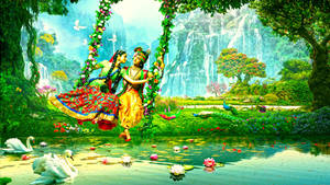 Radha Krishna Serial Garden Wallpaper