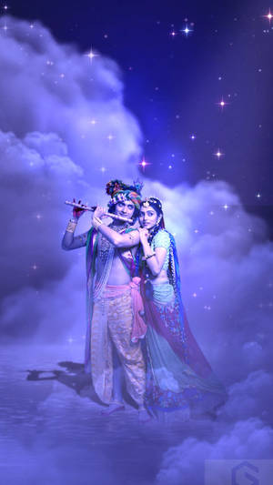 Radha Krishna Serial Night Sky Wallpaper