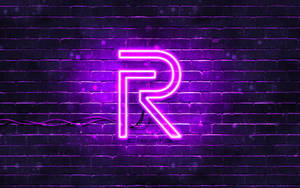 Radiant Realme Logo Displayed On A Neon Purple Sign Wallpaper