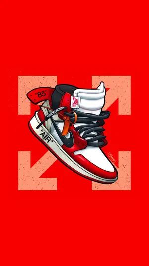 Download Red High Cartoon Nike Shoes Wallpaper | Wallpapers.com