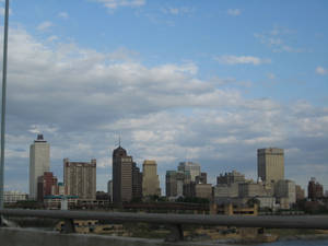 Radiant Sunset Over Downtown Memphis Wallpaper