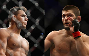 Rafael Dos Anjos Facing Off Against Khabib Nurmagomedov In The Octagon. Wallpaper