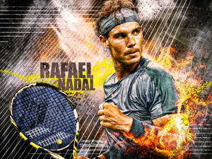 Rafael Nadal With Blazing Effects Wallpaper