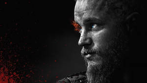 Ragnar Lothbrok 4k Vikings Fiery Eyelash Black And White Wallpaper