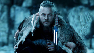 Ragnar Lothbrok 4k Vikings Logo Wallpaper