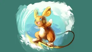 Raichu Surfing Fan Art Wallpaper
