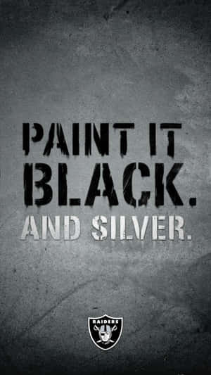 Raiders Logo Paint It Black And Silver Wallpaper