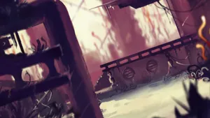 Rain World_ Mysterious Industrial Landscape Wallpaper