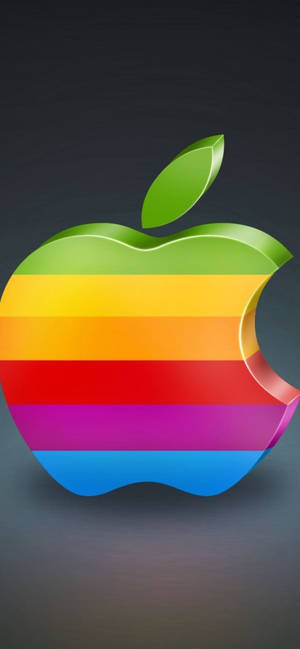 Rainbow 3d Apple Iphone Logo Wallpaper