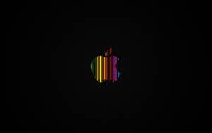 Rainbow Apple Logo Black Mac Wallpaper
