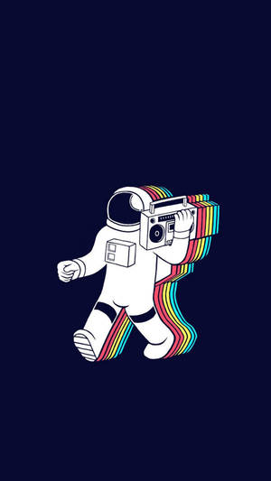Rainbow Astronaut Iphone X Cartoon Wallpaper