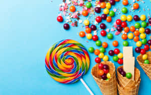 Rainbow Candy Aesthetic Wallpaper