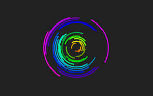 Rainbow Color Circle Lines Minimal Background Wallpaper