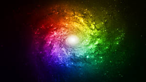 Rainbow Galaxy Whirlpool In Universe Wallpaper